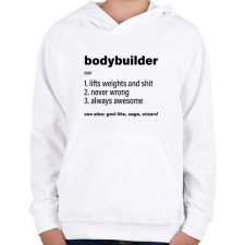 PRINTFASHION Bodybuilder jelentése - Gyerek kapucnis pulóver - Fehér gyerek pulóver, kardigán