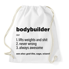 PRINTFASHION Bodybuilder jelentése - Sportzsák, Tornazsák - Fehér tornazsák