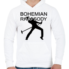 PRINTFASHION Bohemian Rhapsody - Férfi kapucnis pulóver - Fehér