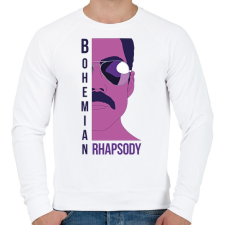 PRINTFASHION Bohemian Rhapsody - Freddie - Férfi pulóver - Fehér férfi pulóver, kardigán