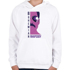 PRINTFASHION Bohemian Rhapsody - Freddie - Gyerek kapucnis pulóver - Fehér gyerek pulóver, kardigán