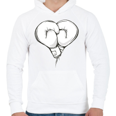 PRINTFASHION Boksz szerelem - Férfi kapucnis pulóver - Fehér