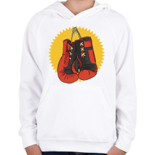 PRINTFASHION Bokszkesztyűk - Gyerek kapucnis pulóver - Fehér gyerek pulóver, kardigán