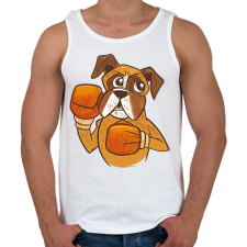 PRINTFASHION Bokszoló boxer - Férfi atléta - Fehér atléta, trikó