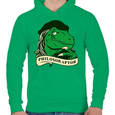 PRINTFASHION Bölcs raptor - Férfi kapucnis pulóver - Zöld férfi pulóver, kardigán