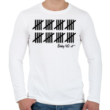 PRINTFASHION Boldog 40 Srtigula - Férfi hosszú ujjú póló - Fehér férfi póló