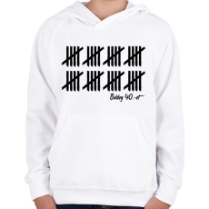 PRINTFASHION Boldog 40 Srtigula - Gyerek kapucnis pulóver - Fehér