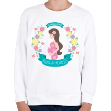 PRINTFASHION Boldog anyák napját - Gyerek pulóver - Fehér gyerek pulóver, kardigán