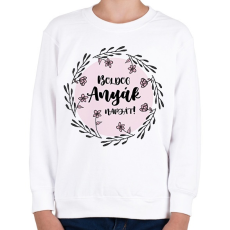 PRINTFASHION Boldog Anyák napját - Virágos - Gyerek pulóver - Fehér