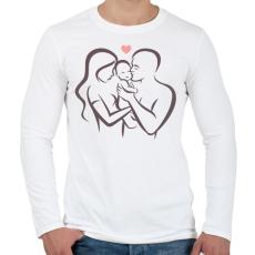 PRINTFASHION Boldog család - Férfi hosszú ujjú póló - Fehér