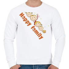 PRINTFASHION Boldog család - Férfi pulóver - Fehér férfi pulóver, kardigán
