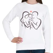 PRINTFASHION Boldog család - Női pulóver - Fehér női pulóver, kardigán