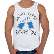 PRINTFASHION Boldog első apák napját! - Férfi atléta - Fehér atléta, trikó