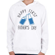 PRINTFASHION Boldog első apák napját! - Gyerek kapucnis pulóver - Fehér gyerek pulóver, kardigán