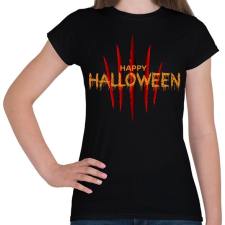 PRINTFASHION Boldog Halloween Vörös Karmok - Női póló - Fekete női póló