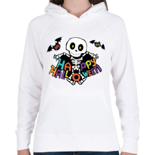 PRINTFASHION Boldog halloweent - Női kapucnis pulóver - Fehér női pulóver, kardigán