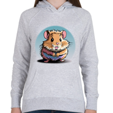 PRINTFASHION Boldog hörcsög - Női kapucnis pulóver - Sport szürke női pulóver, kardigán