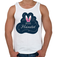 PRINTFASHION Boldog Húsvétot - Nyuszifüllel - Férfi atléta - Fehér atléta, trikó