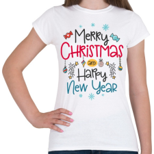 PRINTFASHION Boldog karácsonyt és boldog új évet - Női póló - Fehér női póló