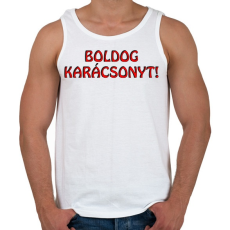 PRINTFASHION Boldog karácsonyt  - Férfi atléta - Fehér