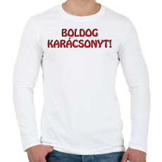 PRINTFASHION Boldog karácsonyt  - Férfi hosszú ujjú póló - Fehér
