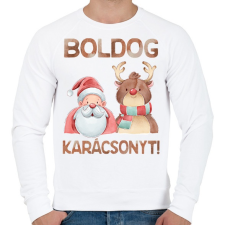 PRINTFASHION Boldog karácsonyt! - Férfi pulóver - Fehér férfi pulóver, kardigán