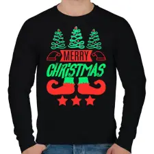PRINTFASHION boldog karácsonyt  - Férfi pulóver - Fekete férfi pulóver, kardigán