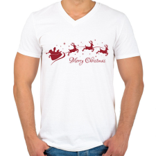 PRINTFASHION boldog karácsonyt  - Férfi V-nyakú póló - Fehér férfi póló
