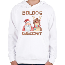 PRINTFASHION Boldog karácsonyt! - Gyerek kapucnis pulóver - Fehér gyerek pulóver, kardigán