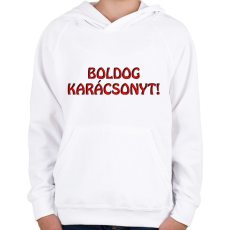 PRINTFASHION Boldog karácsonyt  - Gyerek kapucnis pulóver - Fehér