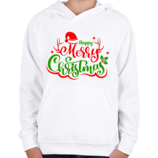 PRINTFASHION boldog karácsonyt  - Gyerek kapucnis pulóver - Fehér