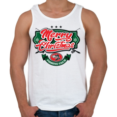 PRINTFASHION Boldog Karácsonyt - Horgászklub - Férfi atléta - Fehér