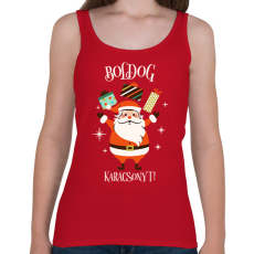 PRINTFASHION Boldog Karácsonyt - Női atléta - Cseresznyepiros