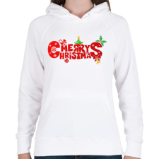 PRINTFASHION Boldog karácsonyt - Női kapucnis pulóver - Fehér női pulóver, kardigán