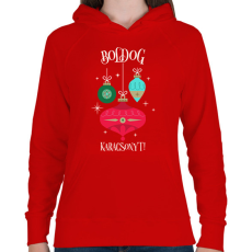 PRINTFASHION Boldog Karácsonyt - Női kapucnis pulóver - Piros