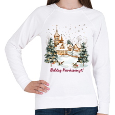 PRINTFASHION Boldog Karácsonyt! - Női pulóver - Fehér női pulóver, kardigán