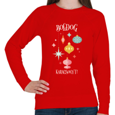 PRINTFASHION Boldog Karácsonyt - Női pulóver - Piros női pulóver, kardigán