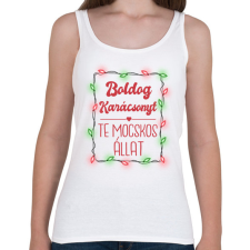 PRINTFASHION Boldog Karácsonyt te mocskos állat - Női atléta - Fehér női trikó