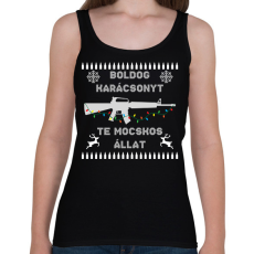 PRINTFASHION Boldog karácsonyt te mocskos állat - Női atléta - Fekete