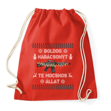 PRINTFASHION Boldog Karácsonyt Te mocskos állat! - Sportzsák, Tornazsák - Piros tornazsák