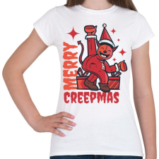 PRINTFASHION Boldog Karit - Karácsony - Merry Creepmas - Női póló - Fehér női póló