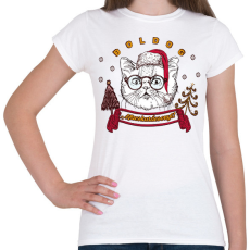 PRINTFASHION Boldog Macskarácsonyt! - Női póló - Fehér