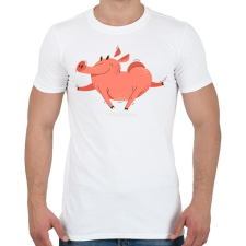 PRINTFASHION Boldog malac - Férfi póló - Fehér férfi póló