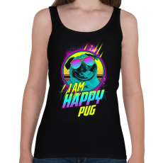 PRINTFASHION Boldog mopsz - Női atléta - Fekete