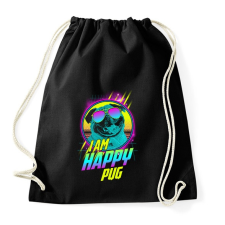 PRINTFASHION Boldog mopsz - Sportzsák, Tornazsák - Fekete tornazsák