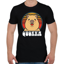 PRINTFASHION Boldog Quokka - Férfi póló - Fekete férfi póló