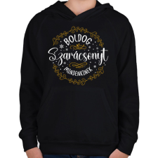 PRINTFASHION Boldog Szarácsonyt - Gyerek kapucnis pulóver - Fekete gyerek pulóver, kardigán