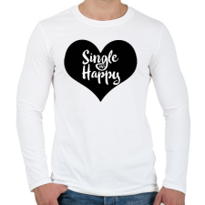 PRINTFASHION Boldog szingli - Férfi hosszú ujjú póló - Fehér férfi póló