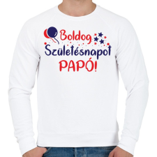 PRINTFASHION Boldog születésnapot papó - Férfi pulóver - Fehér férfi pulóver, kardigán