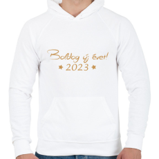 PRINTFASHION Boldog Új Évet! 01 - Férfi kapucnis pulóver - Fehér